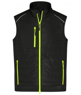 Men Men's Hybrid Vest Black/neon-yellow 10442