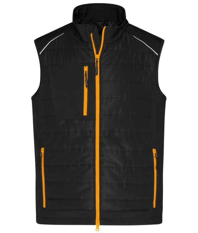 Herren Men's Hybrid Vest GRS Black/neon-orange 10442