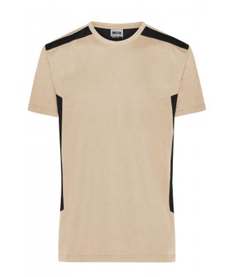 Men Men's Workwear T-shirt - STRONG -   GRS & OCS Blended Stone/black 10443