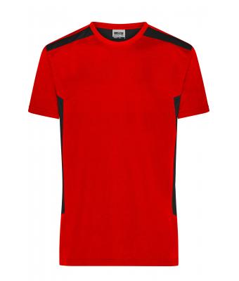 Men Men's Workwear T-shirt - STRONG - Red/black 10443