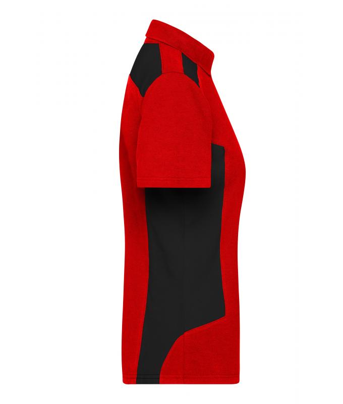 Damen Ladies' Workwear Polo - STRONG - Red/black 10444