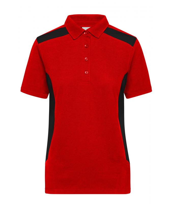 Damen Ladies' Workwear Polo - STRONG - Red/black 10444