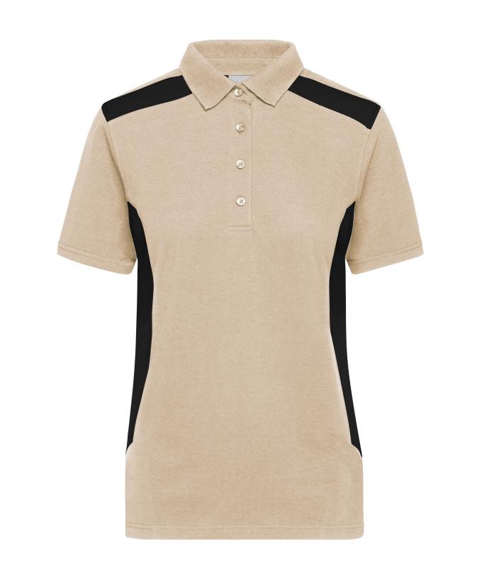 Damen Ladies' Workwear Polo - STRONG - Stone/black 10444