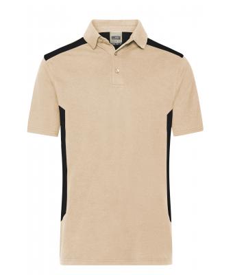 Herren Men's Workwear Polo - STRONG - Stone/black 10446