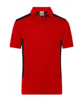 Herren Men's Workwear Polo - STRONG - Red/black 10446