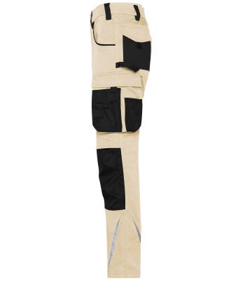 Unisex Workwear Pants Slim Line  - STRONG -   GRS Stone/black 10430