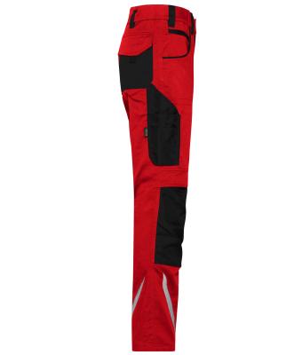 Unisex Workwear Pants Slim Line  - STRONG -   GRS Red/black 10430