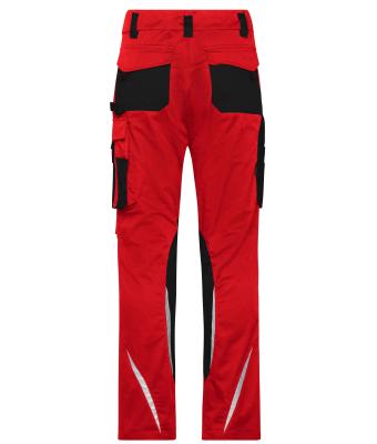 Unisex Workwear Pants Slim Line  - STRONG -   GRS Red/black 10430
