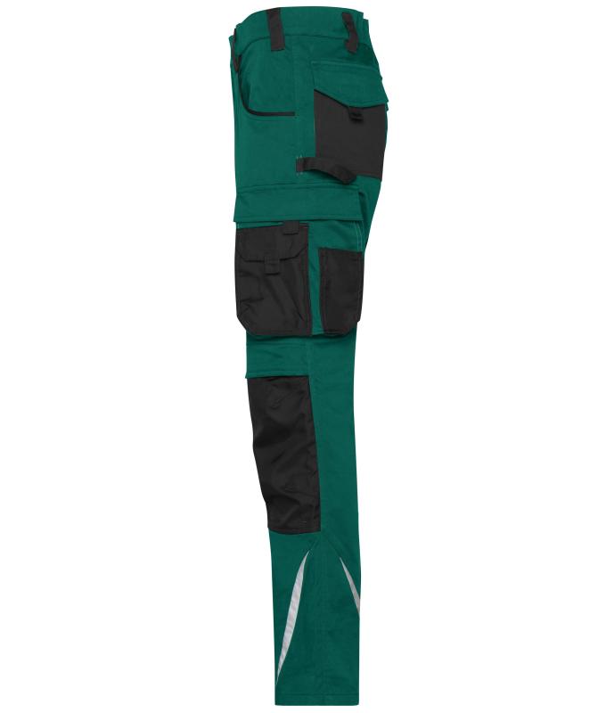 Unisex Workwear Pants Slim Line - STRONG - GRS & OCS Blended Dark-green/black 10430