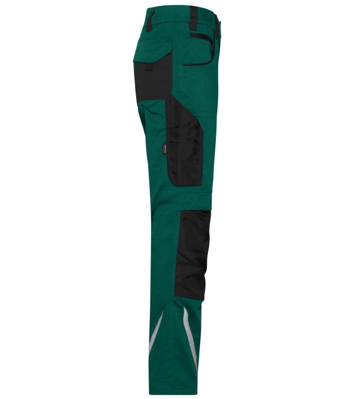 Unisex Workwear Pants Slim Line - STRONG - GRS & OCS Blended Dark-green/black 10430