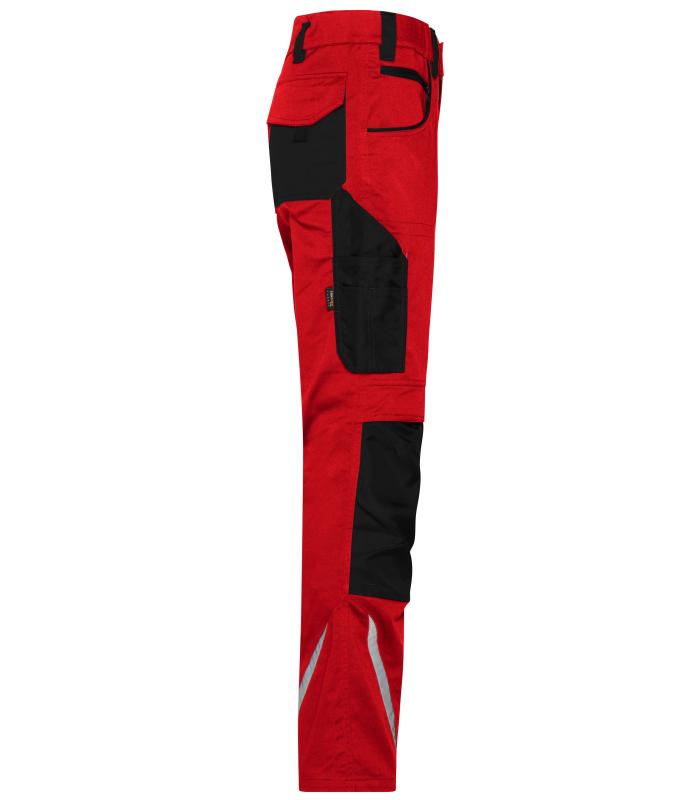 Unisex Workwear Pants Slim Line - STRONG - GRS & OCS Blended Red/black 10430
