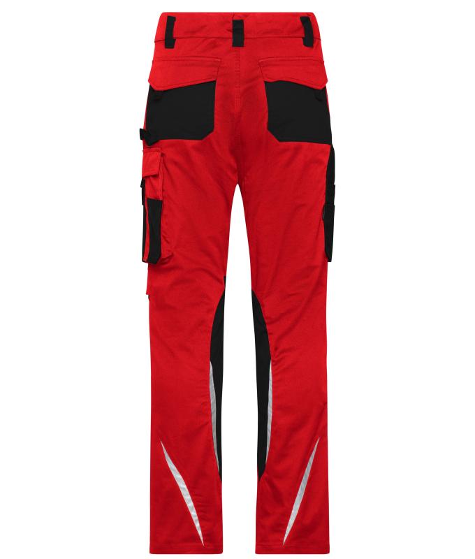 Unisex Workwear Pants Slim Line - STRONG - GRS & OCS Blended Red/black 10430