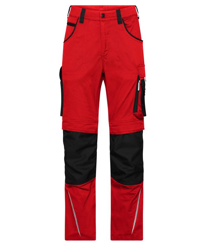 Unisex Workwear Pants Slim Line - STRONG - GRS & OCS Blended Red/black 10430