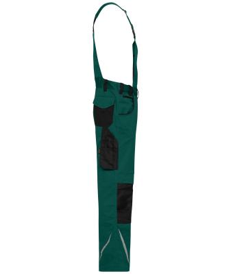 Unisex Workwear Pants with Bib - STRONG -   GRS & OCS Blended Dark-green/black 10437