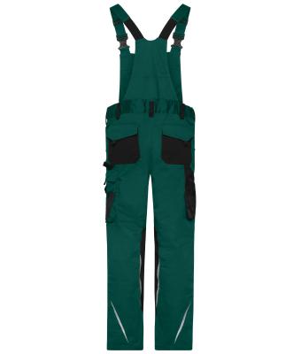 Unisex Workwear Pants with Bib - STRONG -   GRS Dark-green/black 10437
