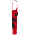 Unisex Workwear Pants with Bib - STRONG -   GRS Red/black 10437