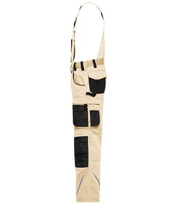 Unisex Workwear Pants with Bib - STRONG -   GRS Stone/black 10437