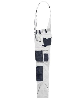 Unisex Workwear Pants with Bib - STRONG -   GRS White/carbon 10437