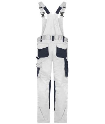 Unisex Workwear Pants with Bib - STRONG -   GRS White/carbon 10437