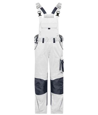 Unisex Workwear Pants with Bib - STRONG -   GRS White/carbon 10437