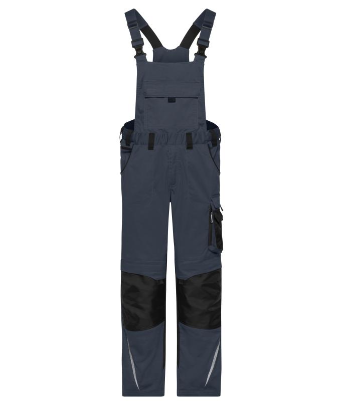 Unisex Workwear Pants with Bib - STRONG - GRS & OCS Blended Carbon/black 10437