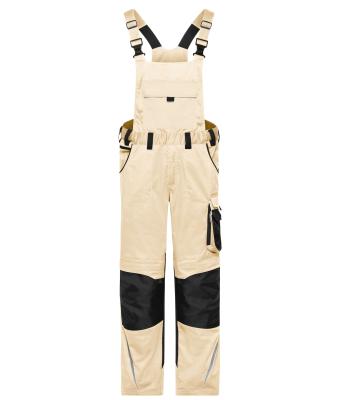 Unisex Workwear Pants with Bib - STRONG - GRS & OCS Blended Stone/black 10437