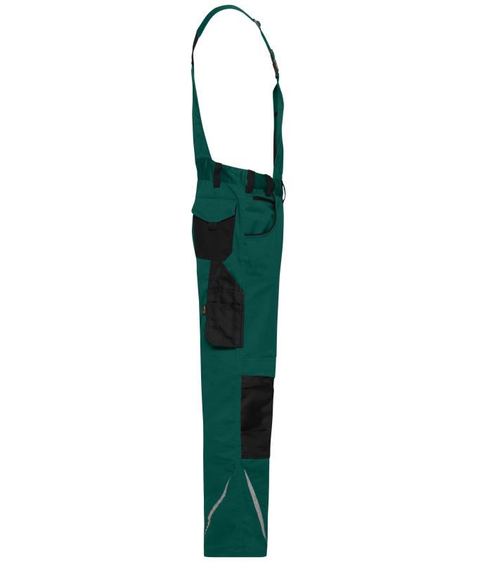 Unisex Workwear Pants with Bib - STRONG - GRS & OCS Blended Dark-green/black 10437