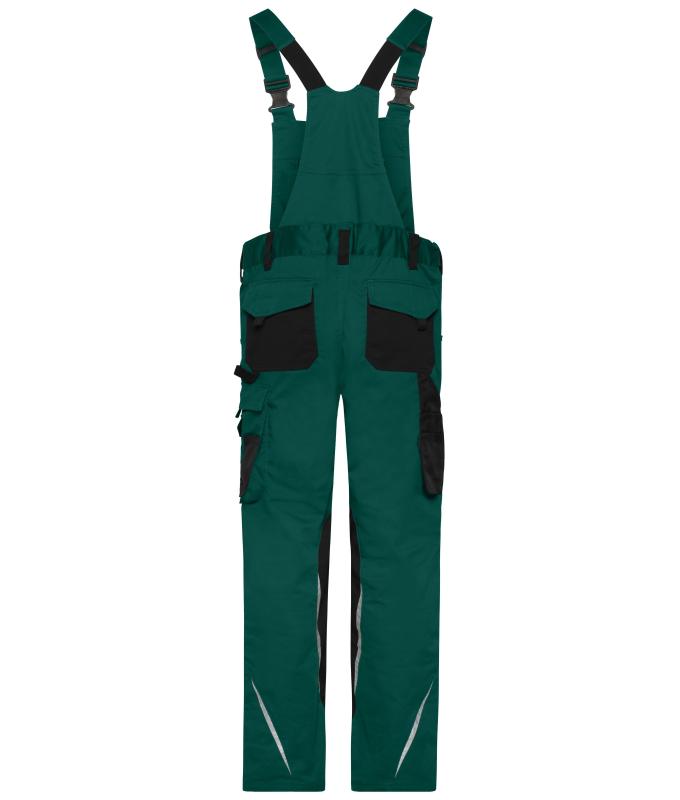Unisex Workwear Pants with Bib - STRONG - GRS & OCS Blended Dark-green/black 10437