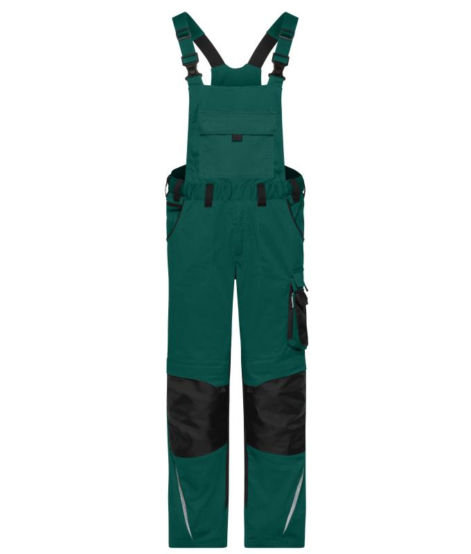 Unisex Workwear Pants with Bib - STRONG - GRS & OCS Blended Dark-green/black 10437