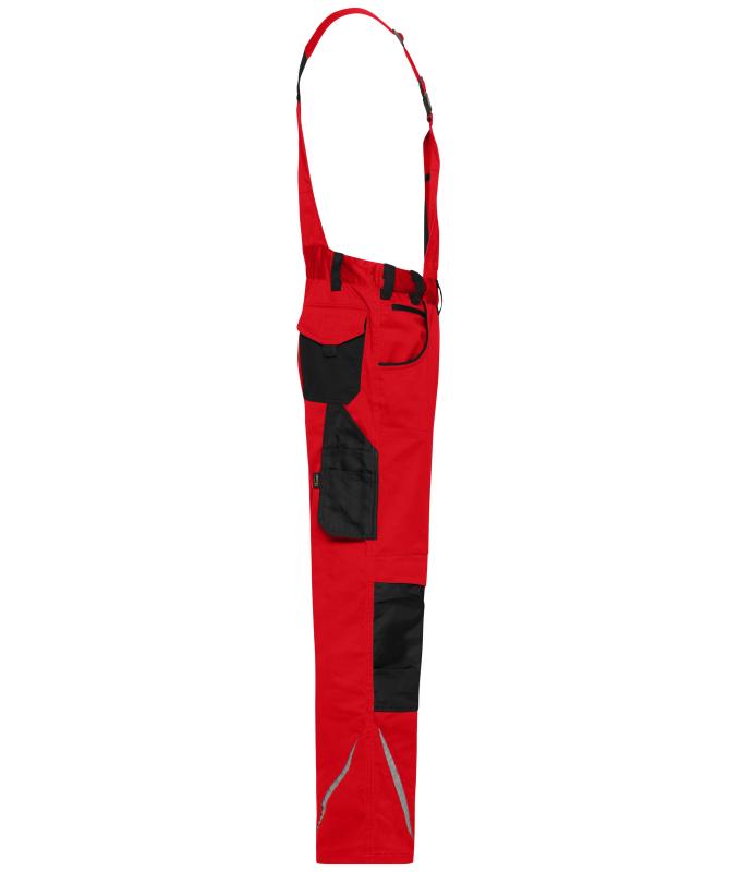 Unisex Workwear Pants with Bib - STRONG - GRS & OCS Blended Red/black 10437