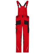 Unisex Workwear Pants with Bib - STRONG - GRS & OCS Blended Red/black 10437