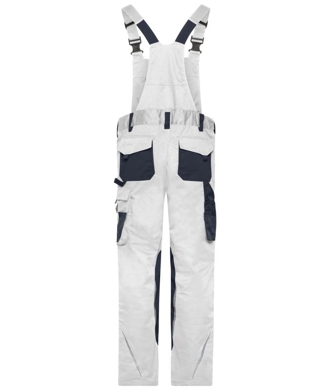 Unisex Workwear Pants with Bib - STRONG - GRS & OCS Blended White/carbon 10437