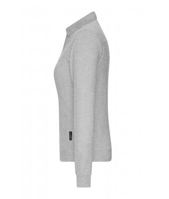 Damen Ladies' Workwear-Long-Sleeved Polo   OCS Blended Grey-heather 10527