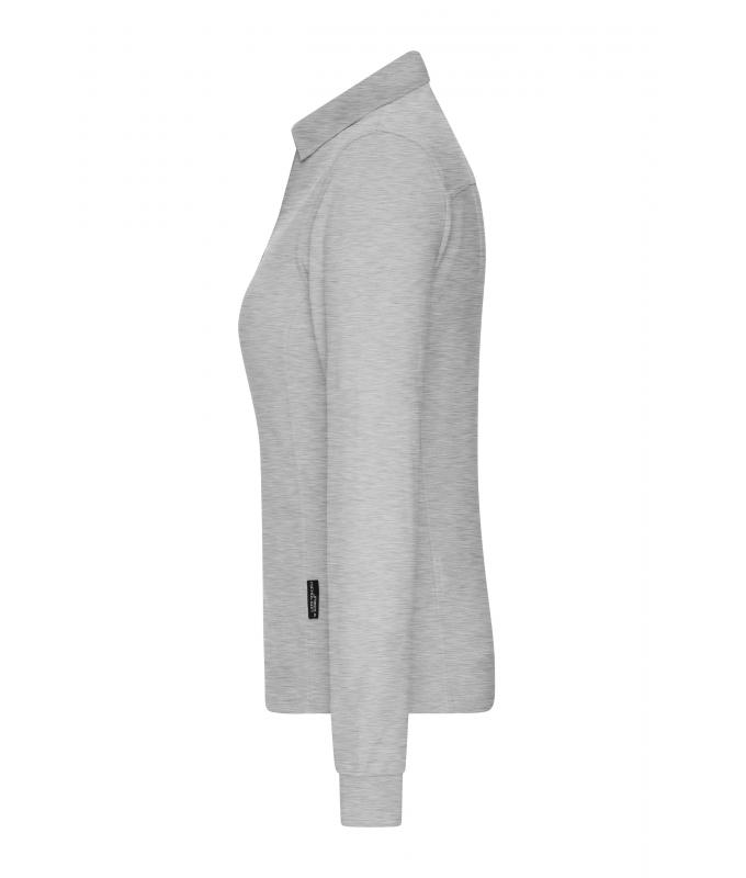 Damen Ladies' Workwear-Long-Sleeved Polo OCS Blended Grey-heather 10527