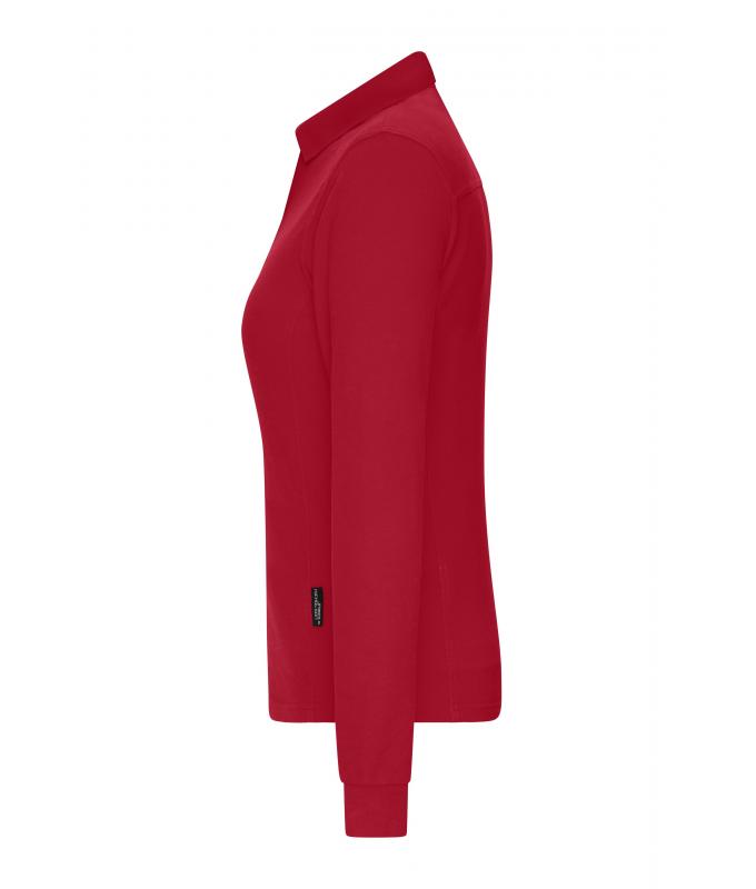 Damen Ladies' Workwear-Long-Sleeved Polo OCS Blended Red 10527