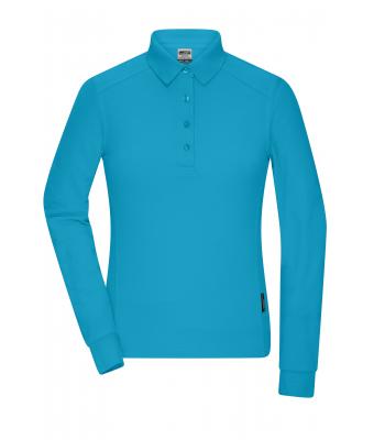 Damen Ladies' Workwear-Longsleeve Polo Turquoise 10527