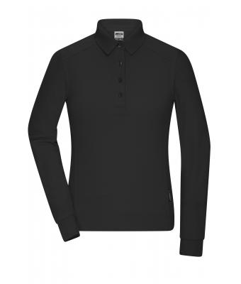 Damen Ladies' Workwear-Longsleeve Polo Black 10527