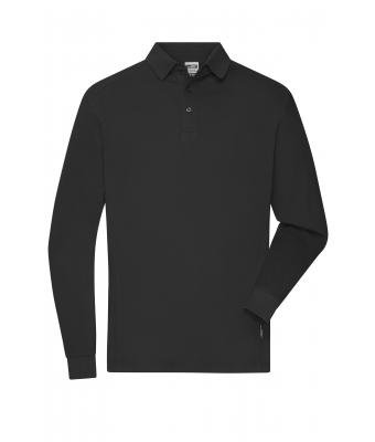 Men Men's Workwear-Long-Sleeved Polo   OCS Blended Black 10528