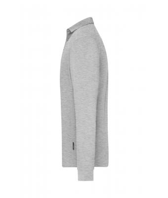 Men Men's Workwear-Long-Sleeved Polo   OCS Blended Grey-heather 10528