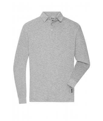 Men Men's Workwear-Long-Sleeved Polo   OCS Blended Grey-heather 10528