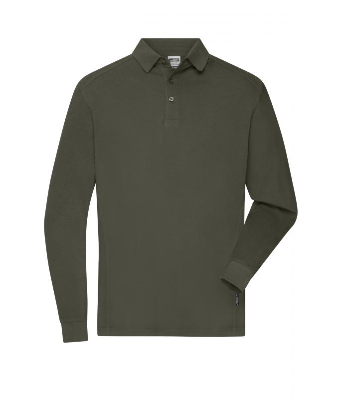 Men Men's Workwear-Long-Sleeved Polo OCS Blended Olive 10528