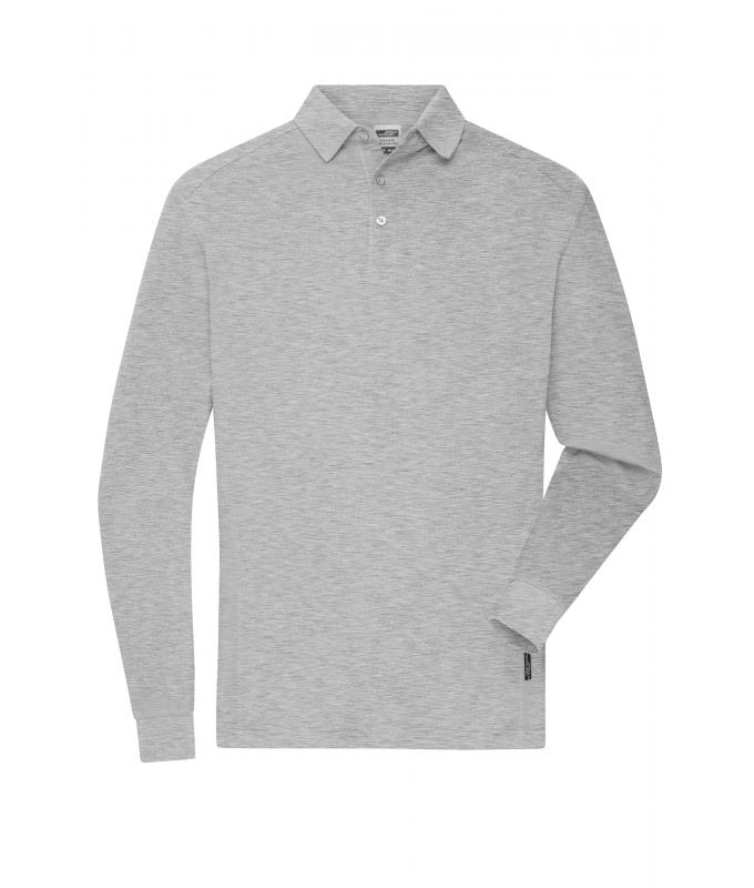 Men Men's Workwear-Long-Sleeved Polo OCS Blended Grey-heather 10528