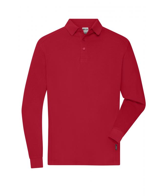 Herren Men's Workwear-Long-Sleeved Polo OCS Blended Red 10528