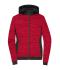 Damen Ladies' Padded Hybrid Jacket Red-melange/black 10529