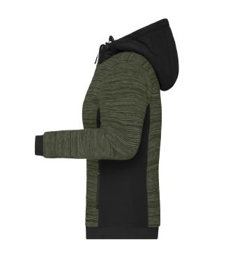 Damen Ladies' Padded Hybrid Jacket Olive-melange/black 10529