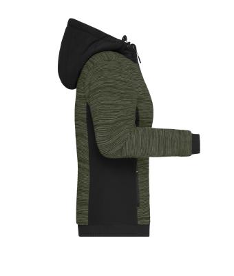 Damen Ladies' Padded Hybrid Jacket Olive-melange/black 10529