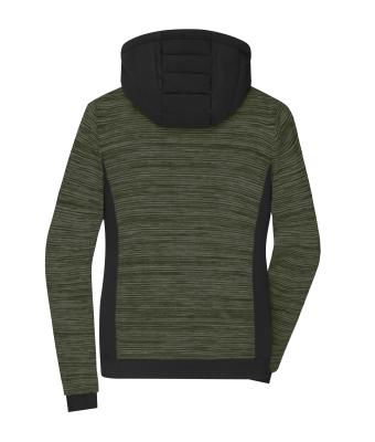 Damen Ladies' Padded Hybrid Jacket Olive-melange/black 10529