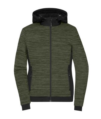 Damen Ladies' Padded Hybrid Jacket Olive-melange/black 10529