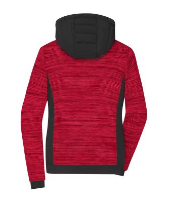 Ladies Ladies' Padded Hybrid Jacket Red-melange/black 10529