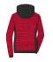 Damen Ladies' Padded Hybrid Jacket Red-melange/black 10529